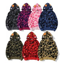 베이프 bape 샤크 헤드 후드 점퍼 남여공용 캐주얼 커플룩 오버핏 샤크후드집업 28종