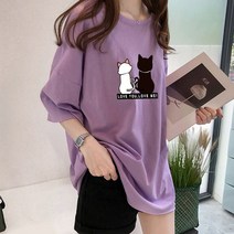 스타일아유 여성용 고양이 반팔 티셔츠