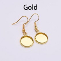 10-25mm 트레이 베젤 카보 숑 귀걸이 후크 빈 설정 라운드 펜던트 귀베이스 결과 DIY 유리 카메오 쥬얼리 만들기 10 개, 25mm x 10pcs, Gold