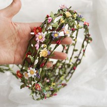 엘블랑꼬 미니 데이지 화관 (6color) 셀프웨딩촬영 들러리 브라이덜샤워 소품, 연핑크