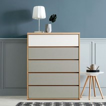 헤이모노 베니 빅와이드 980 5단서랍장, 화이트+그레이