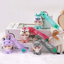 예쁘길 애니멀베이비 키링 키홀더 가방 차키 파우치 키홀더 굿즈 열쇠고리 아기, 베이비블랙