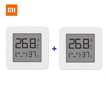 xiaomi smart lcd screen digital thermometer 2 mijia 블루투스 온도 습도 센서 수분 측정기 mijia app, 2개