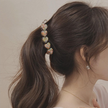 초콜리트쥬얼리 벌룬 하트 글리터 헤어 바나나 집게핀