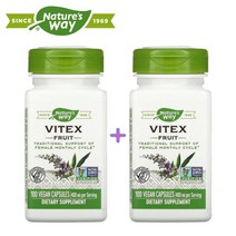 (1+1) 네이쳐스웨이 바이텍스 과일 체이스트베리 Vitex Fruit 400mg 비건 100 베지캡슐 2팩