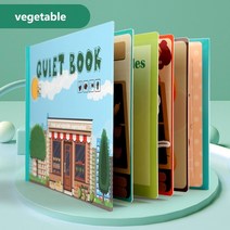 몬테소리 아기 비지 북 DIY 유아인지 재미있는 스티커 책 조기 학습 교육 장난감 습관 지식 개발, [09] Vegtable