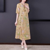 2022 cheongsam 빈티지 중국 드레스 여성 꽃 프린트 코튼 린넨 qipao 동양 우아한