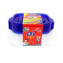 쿨라라 밀폐용기 직사각2호300ml 4+2P 플라스틱투명용기/소분용기/플라스틱밀폐용기/사각플라스틱용기/pp용기/플라스틱공병/일회용플라스틱용기/플라스틱통/페트병