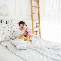 [이지앤] 여름 인견 이불세트_아기세트(일반베개솜), 디자인:무지개물감