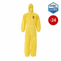 크린가드 A40 보호복 후드 노랑 대형 L x 24벌 1박스 43401, 단일속성