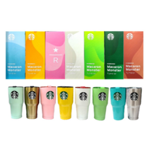 스타벅스 마카롱 대용량 몬스터 텀블러 900ml 빨대포함 답례품 돌찬치선물, 화이트