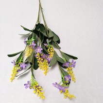 1 개 7 포크 유채 꽃 인공 실크 꽃 홈 정원 장식 식물 웨딩 파티 꽃꽂이 재료, purple_8