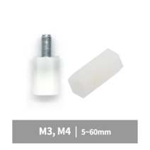 플라스틱 지지대볼트 너트 M3 M4 육각 스페이서 연결 관통 모니터암 브라켓연장 PCB기판 서포트, 1.지지대 볼트(플라스틱), M4(4mm), 40mm