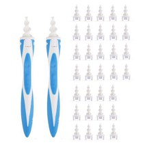 귀 청소기 귀 왁스 리무버 Earpick 2pcs 나선형 귀지 클리너 32 교체 팁 건강 귀 청소기 보청기 귀 케어 도, 01 34pcs Set