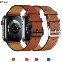 Apple 시계 밴드 용 싱글 투어 스위프트 가죽 스트랩 44mm 49mm 45mm 41mm 40mm 42mm correa 팔찌 iwatch serie 3 6 se 7 ultra, 4마이어 그레이, 42 44 45mm 49mm