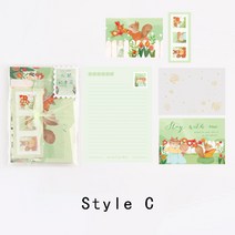 7 개/대 6 디자인 Ins 스타일 Animo 정원 시리즈 크리 에이 티브 손 계정 DIY 장식 재료 편지 및 봉투 세트인사말 카드 봉투, C