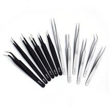 스테인레스핀셋 스테인레스 스틸 정전기 방지 뾰족한 족집게 클램프 의료 산업 등급 ESD-15 13 12 11 전자, 09 ESD-12