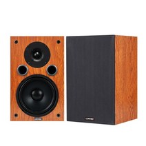 스피커유닛 층간소음스피커 200w 6.5 인치 데스크탑 양방향 스피커 고전력 하이파이 오디오 스피커 수동 책장 서라운드 홈 시어터 스피커 사운드 박스, 한 쌍의 나무 색상