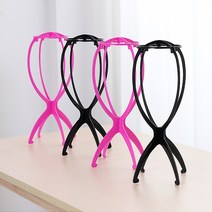 가발거치대 가발걸이 여자통가발 미용통가발 인모가발, 검정