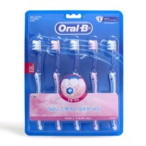 오랄비 초소형헤드 미세모 벨벳 칫솔 5개입, 단품없음