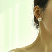 왕진주귀걸이 925실버침 웨딩 혼주 한복 정장 면접 귀걸이