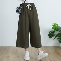 디어로라 여성용 린넨와이드 쿨링터치 스커트팬츠