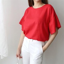 다잇템 여성 민무늬 7컬러 반팔 SS 블라우스 (8782195)