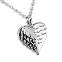 반려동물유골함 Pet Ashes Necklace Stainless Steel Heart-shaped Urn Pendant with Birthstone Perfume Bottle S, [03] Style2