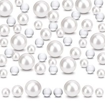 Suream 센터피스용 플로팅 비즈 100개 인공 구멍 없는 꽃병 진주 및 2300피스 워터 젤 발렌타인 데이 양초 결혼식 생일 브러시 홀더용 다용도 14/20/30m USA 미국, White_14mm,20mm,30mm