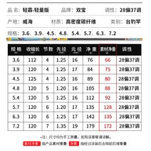 낚시대 바다찌낚시대 Shuangbao 라이트 폭군 낚싯대 핸드로드 28 부분 37 튜닝 초경량 슈퍼 하드 카본 종합 플랫폼 붕어 막대, [08] Qingba 경량 버전 7.2m [단지 165