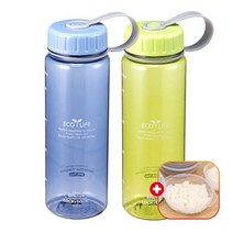 락앤락 에코슬림물병 500ml 1+1 [가쯔사은품] 비스프리 트라이탄 아웃도어물통 헬스보틀 투명텀블러 허벌라이프 등산/휴대용추천, 라이트블루+라이트그린
