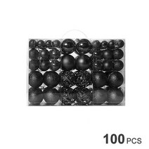 FREELIFE 크리스마스 트리 장식 볼 오너먼트 세트 장식볼 6cm 레드 CK-090, Black-135