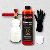 스팅거 트리플폼 컬러폼 500ml 스노우폼 프리워시 폼세차 폼샴푸 세차폼 고농축 폼건용 세제 장갑, 블루, 옵션02 스팅거 트리플 컬러폼 세트