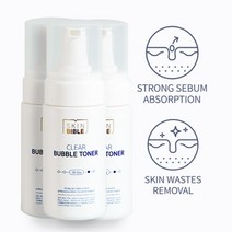 스킨바이블 버블 토너 100ml 아하 바하 파하 필링 닦토 피지 각질 모공 블랙헤드 화이트헤드 제거 에스테틱 홈케어 제품, 3개