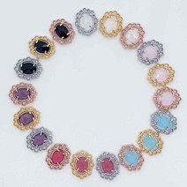 엔틱둥근라인 타원형펜던트 데일리목걸이 팔찌재료, 레드, OR(실버)