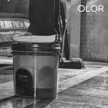 현대모비스 오로르 버킷(투명) 18L /세차물통 세제통 타올세척 발판, 버킷+그릿가드(거름망)