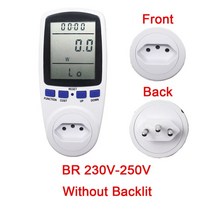 나인틴 EU US BR 소켓 디지털 전력계 전력 소비 와트 에너지 미터 KWh AC 230V 120V 전기 백라이트 포함, [06] Blue BR Plug, 06 Blue BR Plug