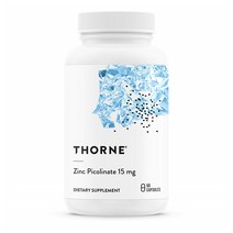 Thorne Zinc 15mg 쏜리서치 아연 15mg 60 정, 1개, 60캡슐