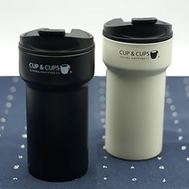 컵앤컵스 스텐텀블러 블랙 화이트 나이트락 텀블러 미니, 360ml