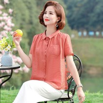 Sunsdew중년 및 노인 어머니 여름 짧은 소매 작은 셔츠 40 세 50 서양 스타일 대형 중년 여성의 나이 감소 탑 투피스 세트
