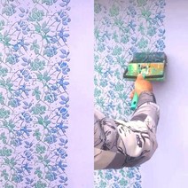 벽지 도배 풀바르는 기계 장치 자동 머신 가성비 꽃 벽 장식 패턴 페인트 롤러 5 고무, 기계 b만