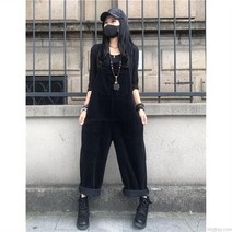 라오농 봄여름 빅사이즈 코듀로이 캐주얼 스트레이트 와이드 멜빵 팬츠 여 점프수트+d2503LL
