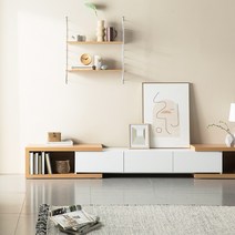 [익스텐션 거실장 1위] 파로마 레인2 익스텐션 거실장 예쁜티비장 깔끔한 거실장 낮은티비장, 화이트