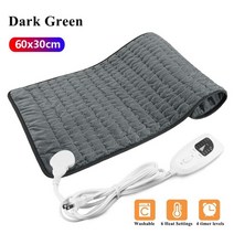 12v 전기 장판 110v-240v 가열 패드 담요 타이머 물리 치료 가열 패드 어깨 목 다시 척추 다리 통증 완화 겨울 따뜻한, 60x30 짙은 녹색, 나는 플러그