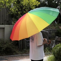 대형 우산 레인보우 무지개 우산 시크 누아르 장우산