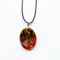 천연 마노 공중제비 돌 펜던트 수지 Orgone 에너지 발전기 칩 비즈 스톤 목걸이 타원형 Lapis 석영 크리스, 01 Style 3