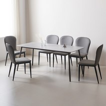 소이 포세린 세라믹 6인 식탁세트 1800 그레이 의자6개 IKSOY5, 마블, 상판컬러:마블
