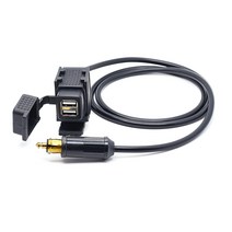 오토바이 듀얼 USB 충전기 소켓 전원 어댑터 BMW DIN 헬라 플러그 전화 아이폰 GPS SatNav용 160cm 케이블 포함 42A