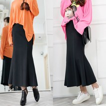 바닐라나인 머메이드 뒤트임 밴딩 롱스커트 치마