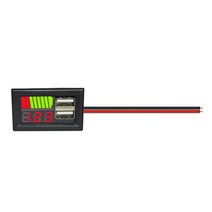 DC 12V24V 리튬 이온 납산 배터리 측정기 3S7S 용량 표시기 디지털 전압계 5V 24A USB 테스터, [01] 빨간